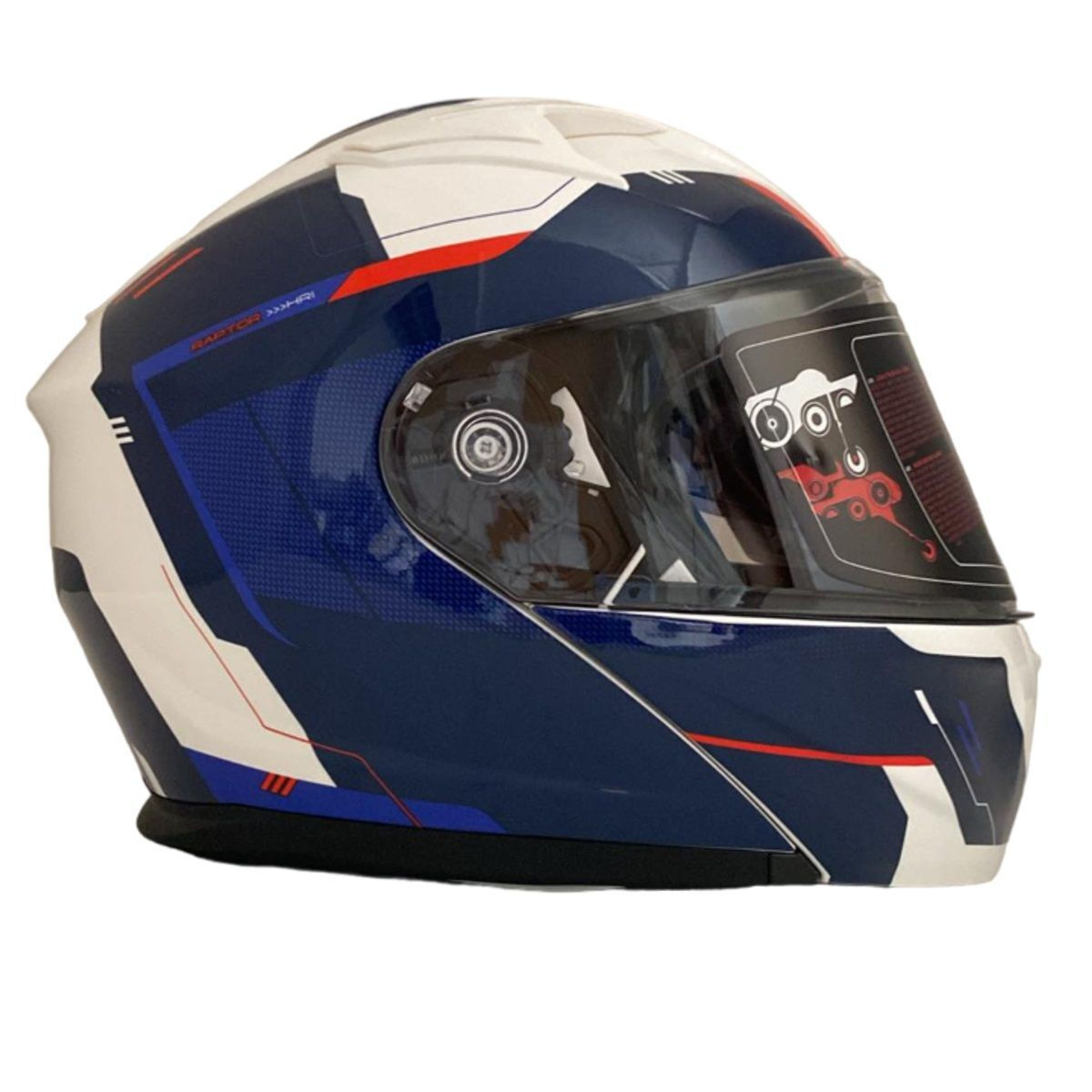 Faseed 967 Blue/White Κράνος Μηχανής Flip-Up ECE 22.06 με Sunvisor - Image 4