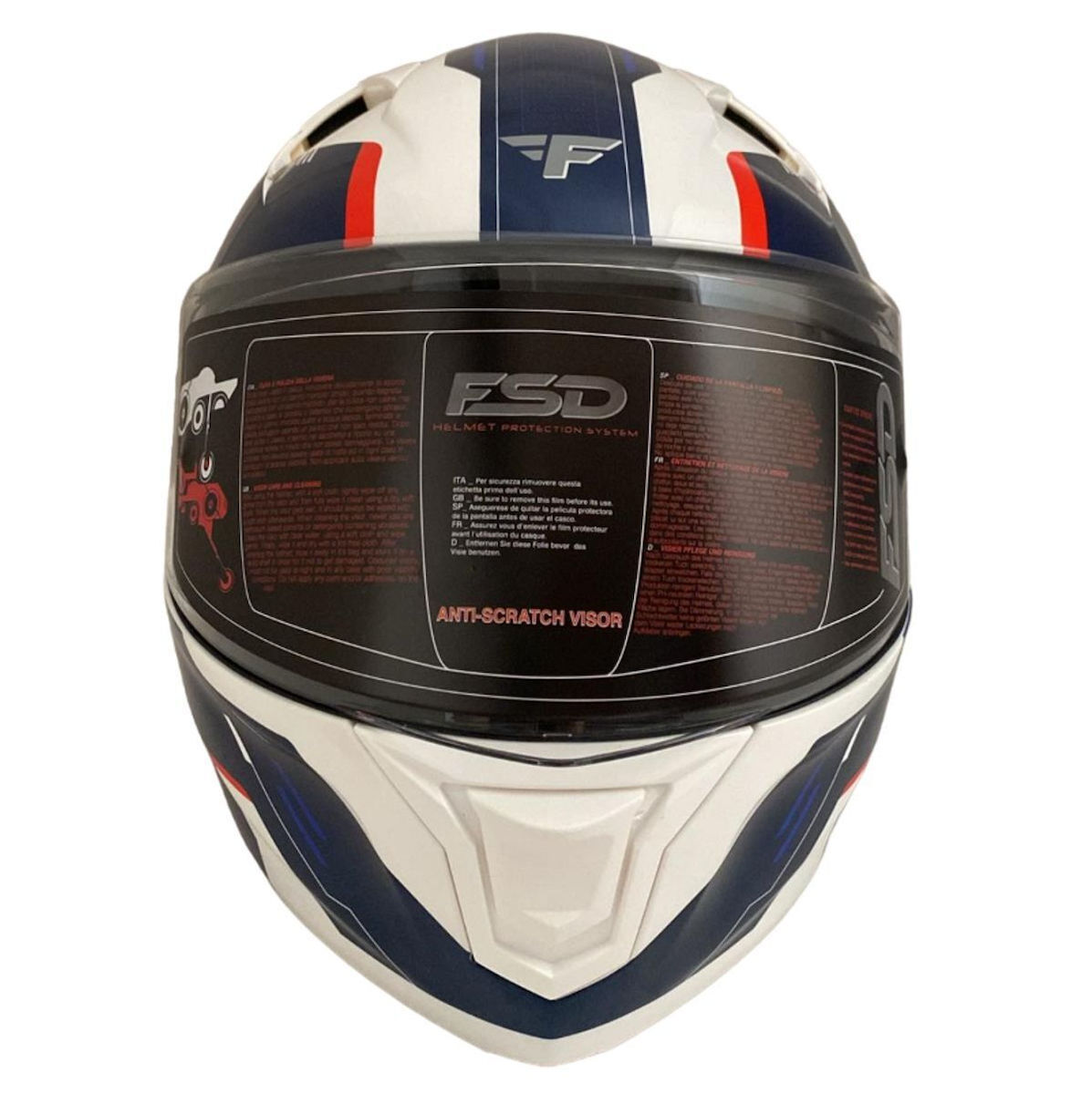 Faseed 967 Blue/White Κράνος Μηχανής Flip-Up ECE 22.06 με Sunvisor - Image 2